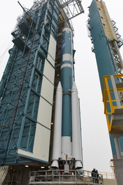 Photo of the Delta II rocket that launched the ICESat-2 satellite into orbit.